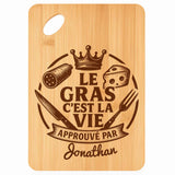 Planche bambou gravée personnalisée homme idée cadeau Fête des Pères apéro 30×20 prénom cuisine plateau fromage anniversaire noel papa papi 