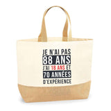 Sac Jute Fête des Mères Fêtes des Pères Mamie Papi Famille Idée Cadeau anniversaire Noël Travail Boulot Métier Départ Retraite Collègue Femme Homme