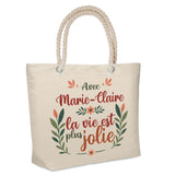 Sac Fête des Mères Mamie Famille Idée Cadeau anniversaire Noël Travail Boulot Métier Départ Retraite Collègue Femme cabas shopping plage