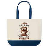 Sac de shopping bleu Mamie Chouette Grain