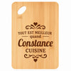 Planche bambou gravée personnalisée femme idée cadeau Fête des Mères apéro 30×20 prénom cuisine plateau fromage anniversaire noel maman mamie