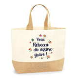 Sac Jute Fête des Mères Fêtes des Pères Mamie Papi Famille Idée Cadeau anniversaire Noël Travail Boulot Métier Départ Retraite Collègue Femme Homme