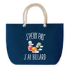 Sac de plage Bleu anse corde J'peux Pas Billard
