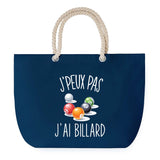 Sac de plage Bleu anse corde J'peux Pas Billard
