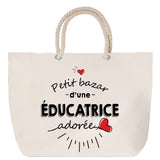 Sac Fête des Mères Mamie Famille Idée Cadeau anniversaire Noël Travail Boulot Métier Départ Retraite Collègue Femme cabas shopping plage