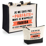 Cabas femme sac plage ou shopping tote bag pochette trousse Idée cadeau original pour anniversaire Noël travail départ retraite collègue famille fete des mères maman mamie