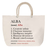 Sac Fête des Mères Mamie Famille Idée Cadeau anniversaire Noël Travail Boulot Métier Départ Retraite Collègue Femme cabas shopping plage