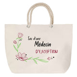 Sac Fête des Mères Mamie Famille Idée Cadeau anniversaire Noël Travail Boulot Métier Départ Retraite Collègue Femme cabas shopping plage