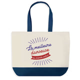 Sac de shopping bleu Danseuse Meilleure du Monde