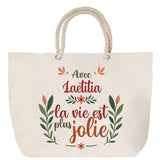 Sac Fête des Mères Mamie Famille Idée Cadeau anniversaire Noël Travail Boulot Métier Départ Retraite Collègue Femme cabas shopping plage