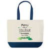 Sac de shopping bleu Merci Collègue Inoubliable Homme