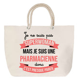 Sac Fête des Mères Mamie Famille Idée Cadeau anniversaire Noël Travail Boulot Métier Départ Retraite Collègue Femme cabas shopping plage