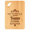 Planche bambou gravée personnalisée homme idée cadeau Fête des Pères apéro 30×20 prénom cuisine plateau fromage anniversaire noel papa papi 