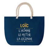 Sac de plage Bleu anse corde Loïc Mythe Légende -jaune