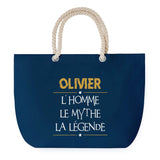 Sac de plage Bleu anse corde Olivier Mythe Légende -jaune