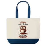 Sac de shopping bleu Eléonore Chouette Grain