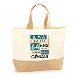 Sac Jute Fête des Mères Fêtes des Pères Mamie Papi Famille Idée Cadeau anniversaire Noël Travail Boulot Métier Départ Retraite Collègue Femme Homme