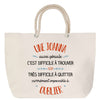 Sac Fête des Mères Mamie Famille Idée Cadeau anniversaire Noël Travail Boulot Métier Départ Retraite Collègue Femme cabas shopping plage