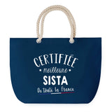 Sac de Plage Bleu avec Anse Corde Certifiée meilleure Sista