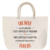 Sac Fête des Mères Mamie Famille Idée Cadeau anniversaire Noël Travail Boulot Métier Départ Retraite Collègue Femme cabas shopping plage