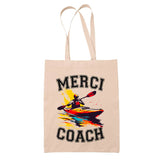 Noël cadeau de départ à la retraite cadeau de fin d'année scolaire idée cadeau cadeau de remerciement anniversaire coach sport sac cabas totebag sac jute