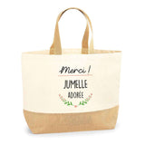 Sac Jute Fête des Mères Fêtes des Pères Mamie Papi Famille Idée Cadeau anniversaire Noël Travail Boulot Métier Départ Retraite Collègue Femme Homme