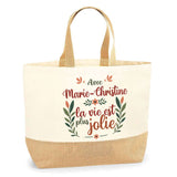 Sac Jute Fête des Mères Fêtes des Pères Mamie Papi Famille Idée Cadeau anniversaire Noël Travail Boulot Métier Départ Retraite Collègue Femme Homme