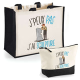 Cabas homme ou femme sac plage ou shopping tote bag pochette trousse Idée cadeau original pour anniversaire Noël travail départ retraite collègue famille fete des mères fetes des pères papa maman mamie papi