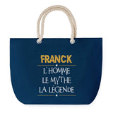 Sac de plage Bleu anse corde Franck Mythe Légende -jaune