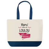 Sac de shopping bleu Merci Loulou Géniale