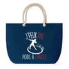 Sac de plage Bleu anse corde J'peux Pas Lancer du Poids