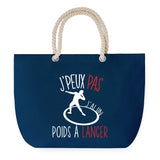 Sac de plage Bleu anse corde J'peux Pas Lancer du Poids