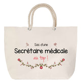 Sac Fête des Mères Mamie Famille Idée Cadeau anniversaire Noël Travail Boulot Métier Départ Retraite Collègue Femme cabas shopping plage