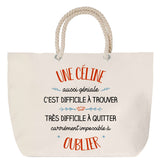 Sac Fête des Mères Mamie Famille Idée Cadeau anniversaire Noël Travail Boulot Métier Départ Retraite Collègue Femme cabas shopping plage