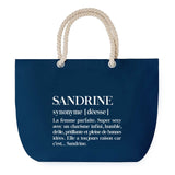 Sac de plage Bleu anse corde Sandrine Définition Femme