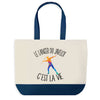 Sac de shopping bleu Lancer Du Javelot c'est la Vie