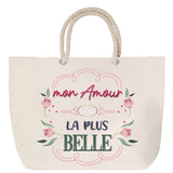 Sac Fête des Mères Mamie Famille Idée Cadeau anniversaire Noël Travail Boulot Métier Départ Retraite Collègue Femme cabas shopping plage