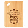 Planche bambou gravée personnalisée femme idée cadeau Fête des Mères apéro 30×20 prénom cuisine plateau fromage anniversaire noel maman mamie
