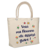 Sac Fête des Mères Mamie Famille Idée Cadeau anniversaire Noël Travail Boulot Métier Départ Retraite Collègue Femme cabas shopping plage