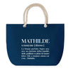 Sac de plage Bleu anse corde Mathilde Définition Femme