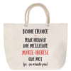 Sac Fête des Mères Mamie Famille Idée Cadeau anniversaire Noël Travail Boulot Métier Départ Retraite Collègue Femme cabas shopping plage