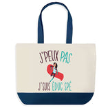 Sac de shopping bleu J'peux pas Éducatrice Spécialisée