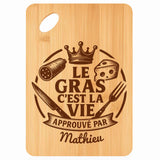 Planche bambou gravée personnalisée homme idée cadeau Fête des Pères apéro 30×20 prénom cuisine plateau fromage anniversaire noel papa papi 