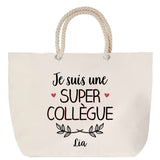 Sac Fête des Mères Mamie Famille Idée Cadeau anniversaire Noël Travail Boulot Métier Départ Retraite Collègue Femme cabas shopping plage