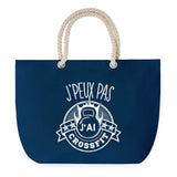Sac de plage Bleu anse corde J'peux Pas Crossfit Kettlebell