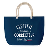 Sac de plage Bleu anse corde Certifié meilleur Correcteur