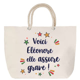 Sac Fête des Mères Mamie Famille Idée Cadeau anniversaire Noël Travail Boulot Métier Départ Retraite Collègue Femme cabas shopping plage