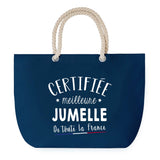 Sac de Plage Bleu avec Anse Corde Certifiée meilleure Jumelle