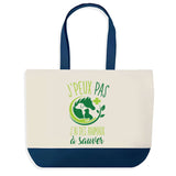 Sac de shopping bleu J'peux pas Animaux à Sauver