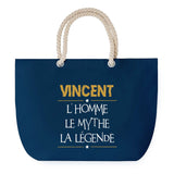 Sac de plage Bleu anse corde Vincent Mythe Légende -jaune